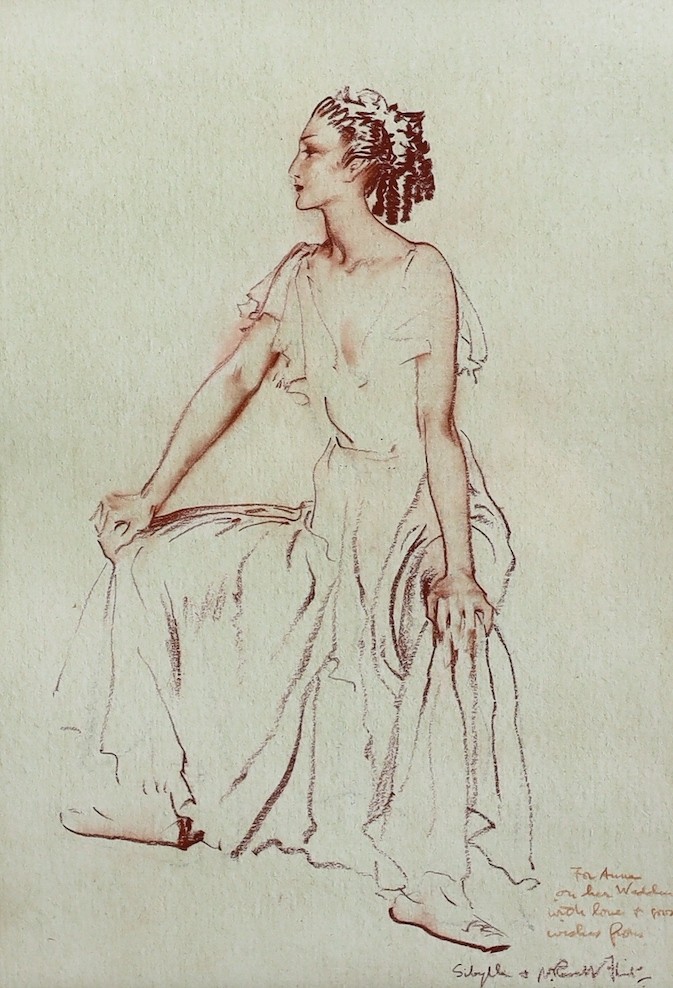 Sir William Russell Flint RA PRWS (British, 1880-1969), Study of a seated woman, conté crayon, 25 x 17.5cm